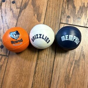 NBA Memphis Grizzlies Mini Basketball Soft Ball 4" In 2009 - Set Of 3
